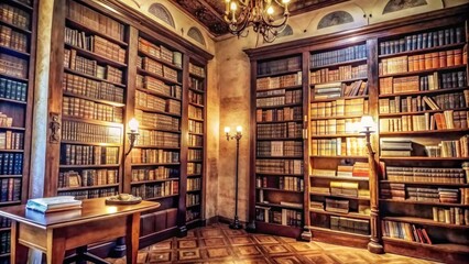 Cozy room with books. Reading and heat concept