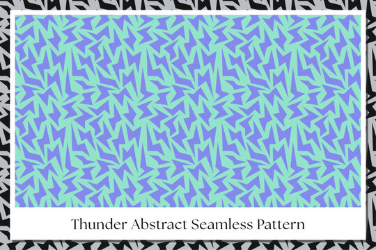 geometric abstract thunder seamless pattern on blue background for print wrapping, banner, card. lightning and labyrinth lines texture pattern. mosaic, maze and zigzag vector seamless pattern