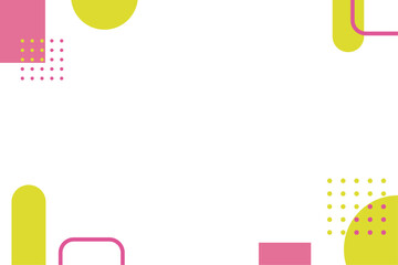 幾何学　ピンク　グリーン　フレーム　