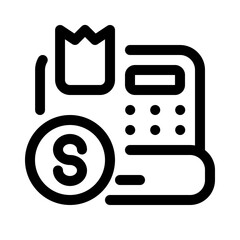 cash register icon with line style, perfect for user interface projects