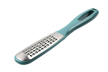 A Teal Foot File With a Silver Grating Surface for Smooth Skin on a Clear PNG or White Background.