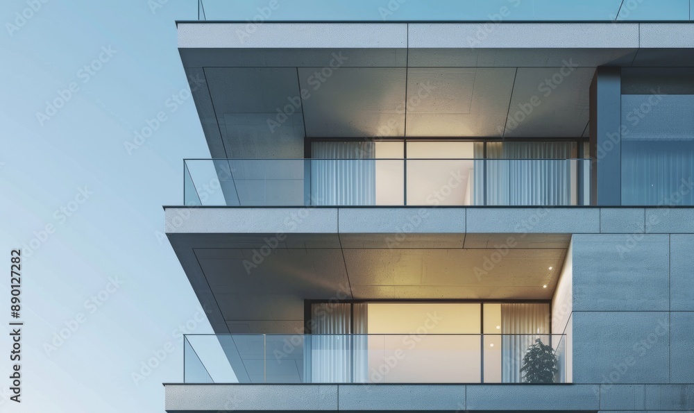 Poster minimalist architecture, modern building with clean lines, sleek and stylish