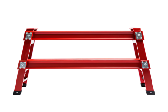 A Crimson Ladder Stands Ready for Work on a Clear PNG or White Background.