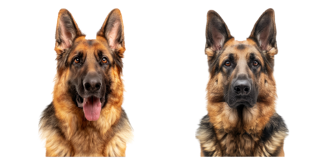 Set of German shepherd dog isolated on transparent background