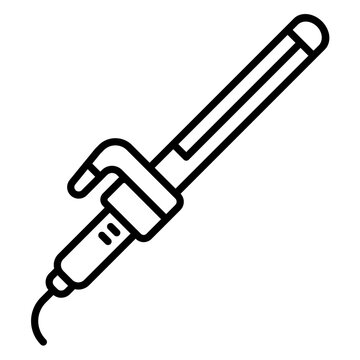 recommend clip art: Illustration of Hair Curler Line Icon 