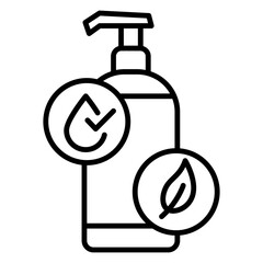 Illustration of Organic Body Wash Line Icon 