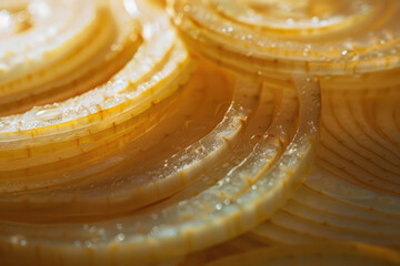 Golden Morning Close-up of Onion Slices