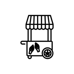 ice cream cart line icon