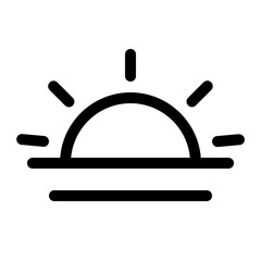 sunset in the sea icon with line style, perfect for user interface projects
