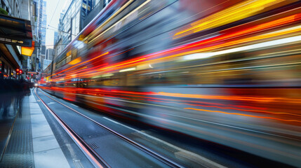 fast moving train in motion
