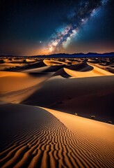 Naklejka premium glistening stars above blowing sand dunes night, wind, twinkle, sky, landscape, nature, astronomy, celestial, desert, scenic, dark, outdoor, beauty, shiny,