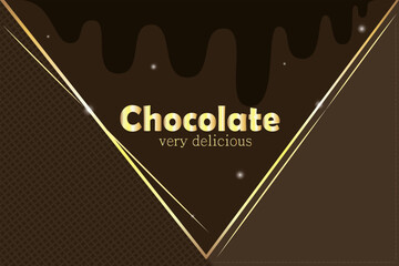 Chocolate packaging with golden lines on coffee color background