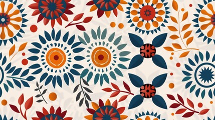 Seamless pattern colorful geometric mandala