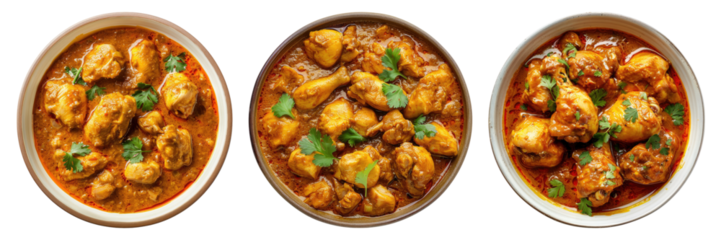 Set of Chicken curry isolated on transparent background