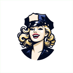 police woman illustration vector design art