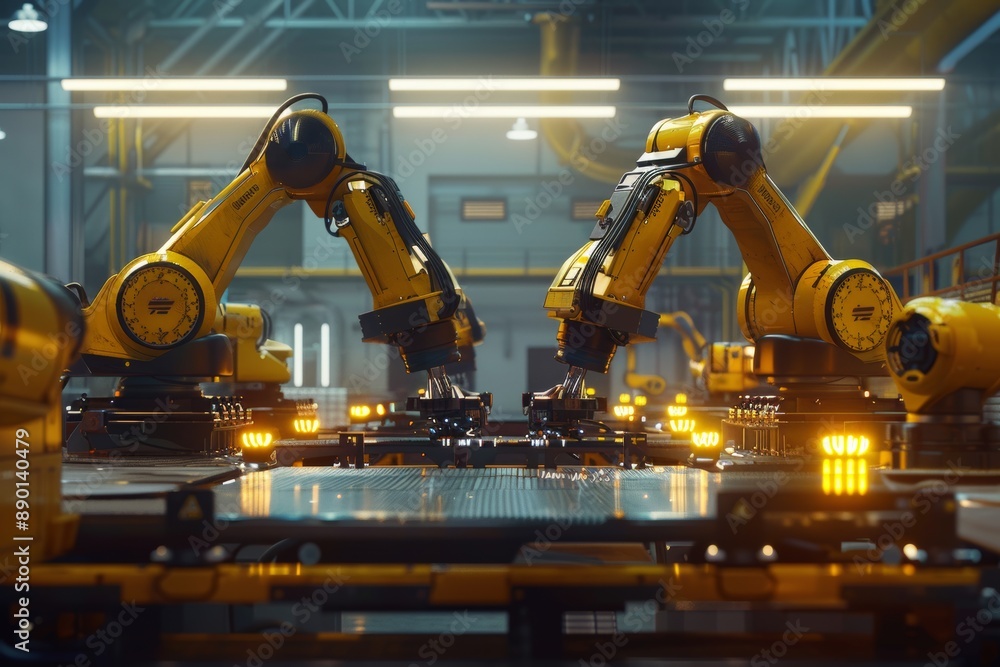 Poster systems for automating warehouses and factories with robot arms.