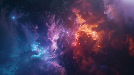 Brightly colored nebula with intricate details and a starry night sky, showcasing the wonders of astronomy