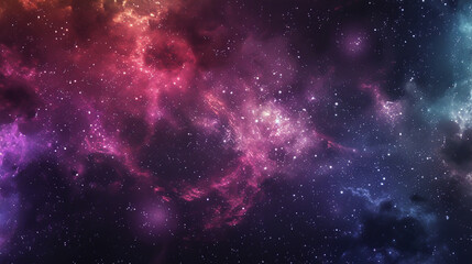 Naklejka premium Brightly colored nebula with intricate details and a starry night sky, showcasing the wonders of astronomy