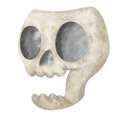 Obraz premium Watercolor Skull, Ghost, Halloween