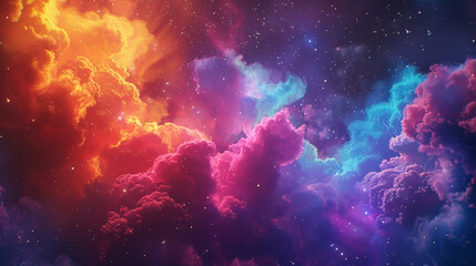 Brightly colored nebula with intricate details and a starry night sky, showcasing the wonders of astronomy