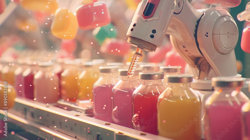 Poster utilizing a vacuum robot system to capture injection molded plastic parts