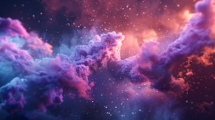 Colorful galaxy cloud with a mix of bright hues and starry night elements, perfect for astronomy enthusiasts
