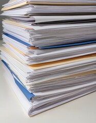 stack of papers with curl documents office business