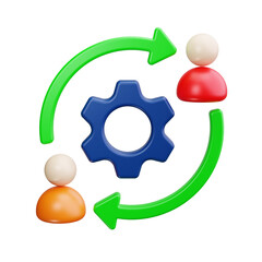 team management 3d render icon