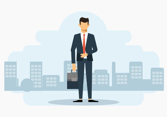 business person with skyline