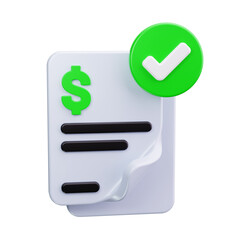 invoice 3d render icon