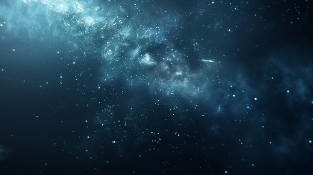 Ethereal space cloud with shimmering stars and deep space hues, creating a sense of wonder and mystery