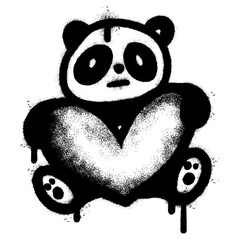 Spray Painted Graffiti panda icon  Sprayed isolated with a white background. Vector illustration. © Doa Bunda