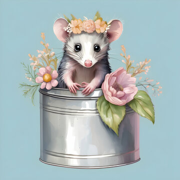 Cute Opossum Clipart