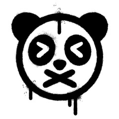 Spray Painted Graffiti panda icon  Sprayed isolated with a white background. Vector illustration.