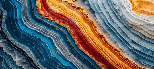 Detailed close up of vibrant marbled stone surface texture in high definition clarity