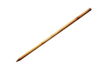 A Single Wooden Skewer Isolated Against a White Background on a Clear PNG or White Background.