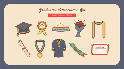 Graduation Illustration Set