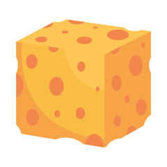 Cartoon cheese types mozzarella, parmesan, Cheese slice illustration