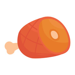 raw fresh meat pieces element illustration