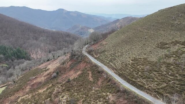 Basque mountains at Etxalar, low Pyrenees.