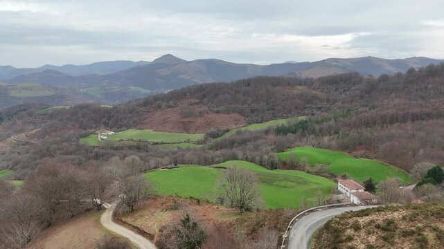 Basque mountains at Etxalar, low Pyrenees.