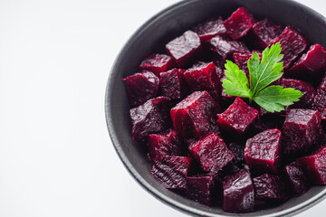 delicious fresh beet salad on a white background