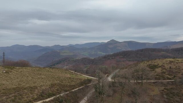 Basque mountains at Etxalar, low Pyrenees.