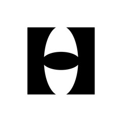 Letter H logo. Icon design. Template elements. Geometric abstract logos