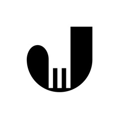 Letter J logo. Icon design. Template elements. Geometric abstract logos