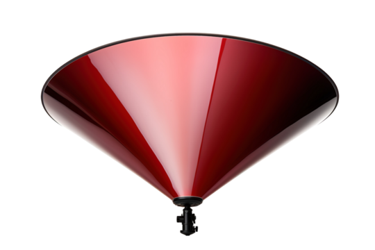 A Crimson Conical Reflection In A Studio Setting on a Clear PNG or White Background.