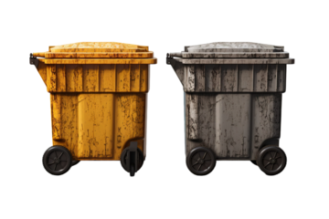 Symphony of Rejects: A Serenade of Trash Cans on White or PNG Transparent Background.