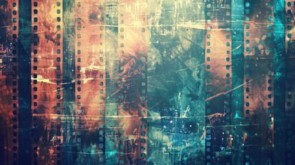 Film texture background. Old film strip. Vintage color tone for background.