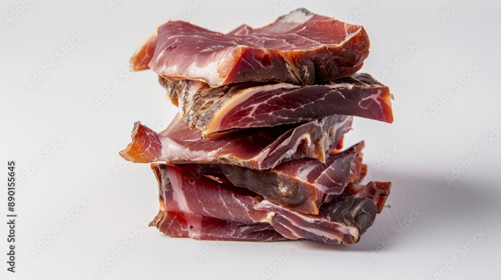 Sticker sliced prosciutto crudo or jamon.