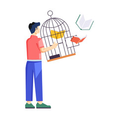 Education freedom concept illustration in flat style 

